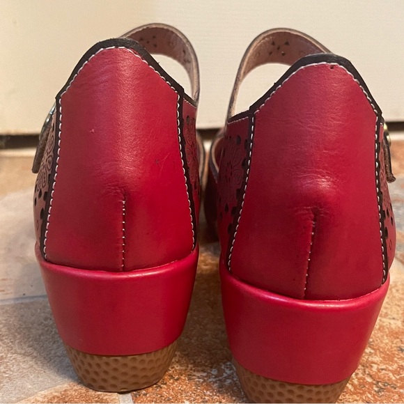 🥿NWOT Super Star Lady Leather Velcro Ankle Embossed Mary Janes! - Picture 8 of 15